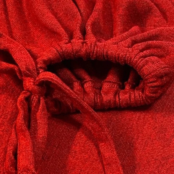 Gorgeous Red Marled Soft Tie Long Sleeve Sweater - Picture 5 of 7